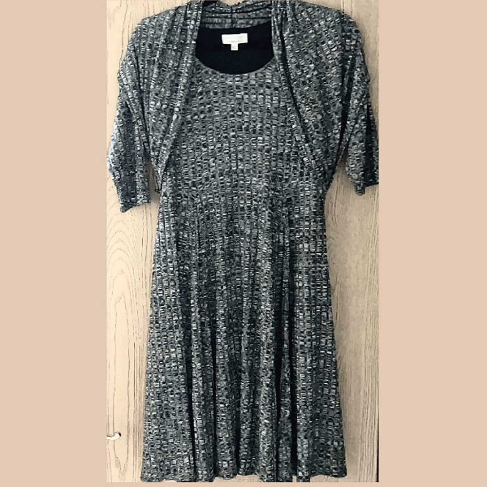 JUST IN Signature Robbie Bee Grey Pattern Dress Size Large L